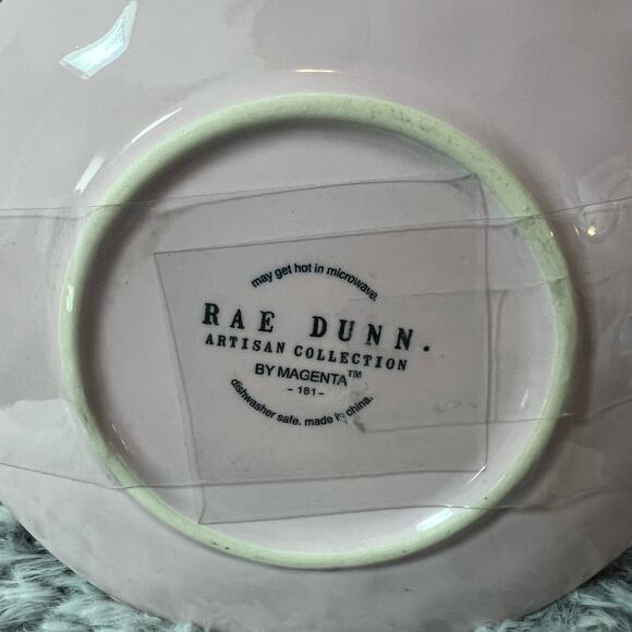 RAE DUNN HEART NEW Vintage 3D Hearts Valentine Pink Tea Cup W/Saucer - Picture 3 of 7